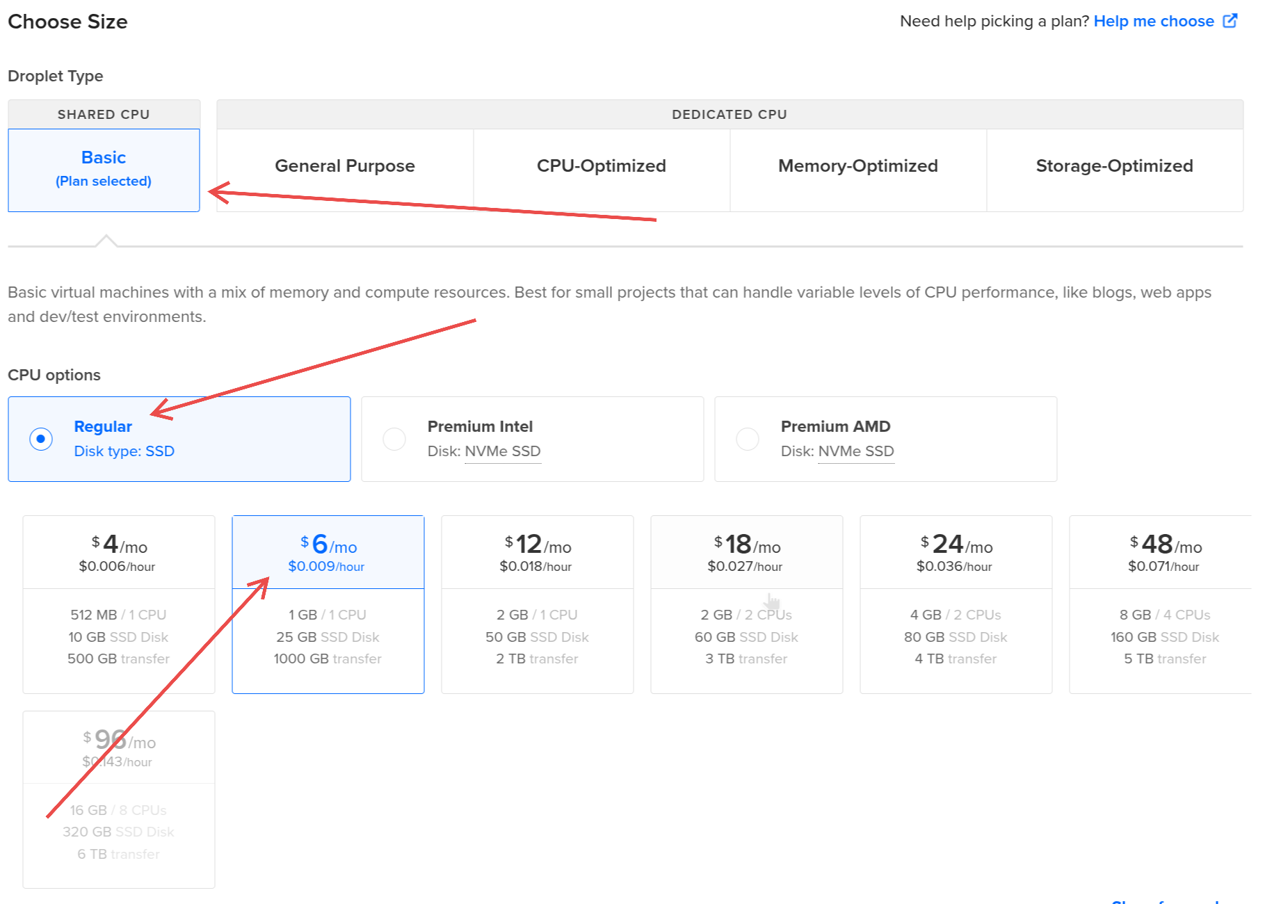 Escolha das especificações de hardware